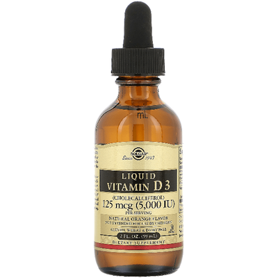 Solgar Liquid Vitamin D3 125 mcg (5,000 IU) - Orange Flavor