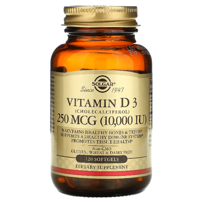 Solgar Vitamin D3 250 mcg (10,000 IU) - 120 Softgels