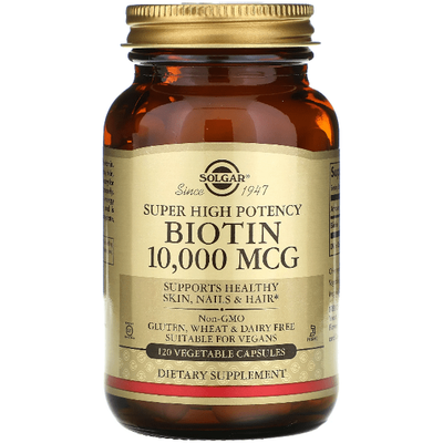 Solgar Biotin 10,000mcg - 120 Vegetable Capsules