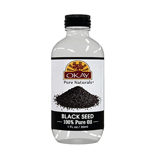 Okay 100% Huile de Graine Noire Pure à 100% pour les Cheveux et la Peau, 1 Oz