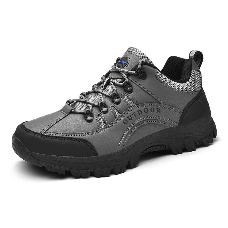 Men's Low-Top Leather Hiking Boots for Autumn & Winter