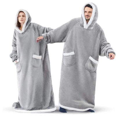 Winter TV Hoodie Blanket - Oversized Pullover with Pockets