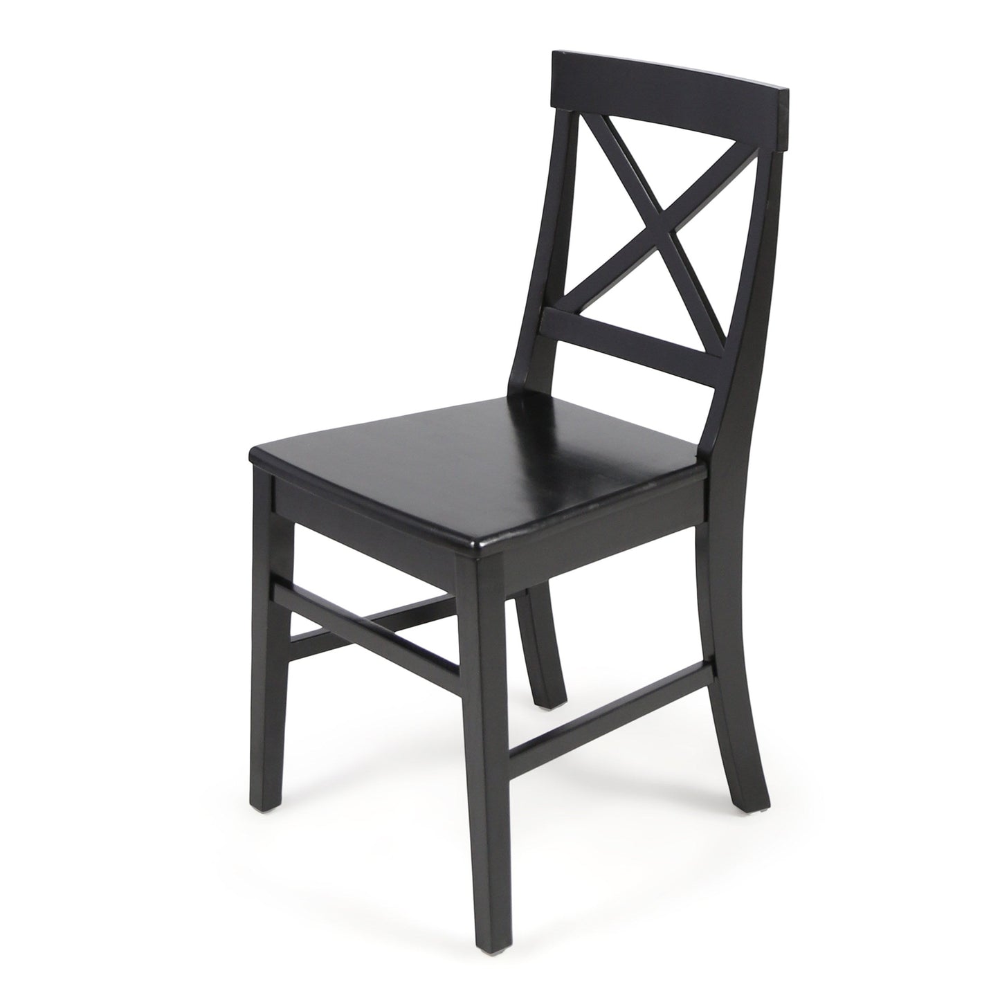 Chaises de salle à manger en bois d'acacia Roshan Farmhouse, noires (ensemble de 2)