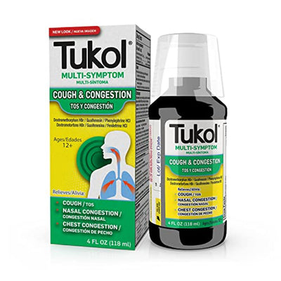 Tukol Cough & Congestion Relief Syrup, Ages 12+, 4 Fl Oz