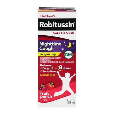 Robitussin Children's Nighttime Cough Relief - Fruit Punch, 4 Fl Oz