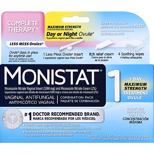 Monistat 1 Pack de Traitement Antifongique Vaginal Complet