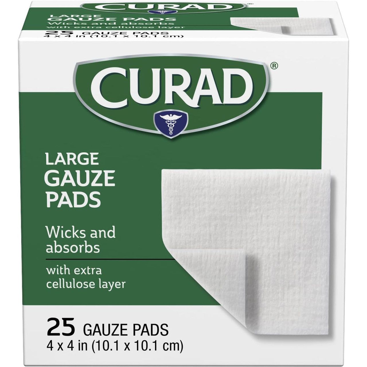 Compresas Curad Pro-Gauze, 4 x 4 pulgadas, 25 unidades - Compresas absorbentes premium