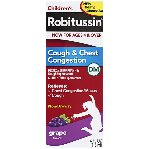 Robitussin DM Toux et Congestion Thoracique pour Enfants - Saveur Raisin