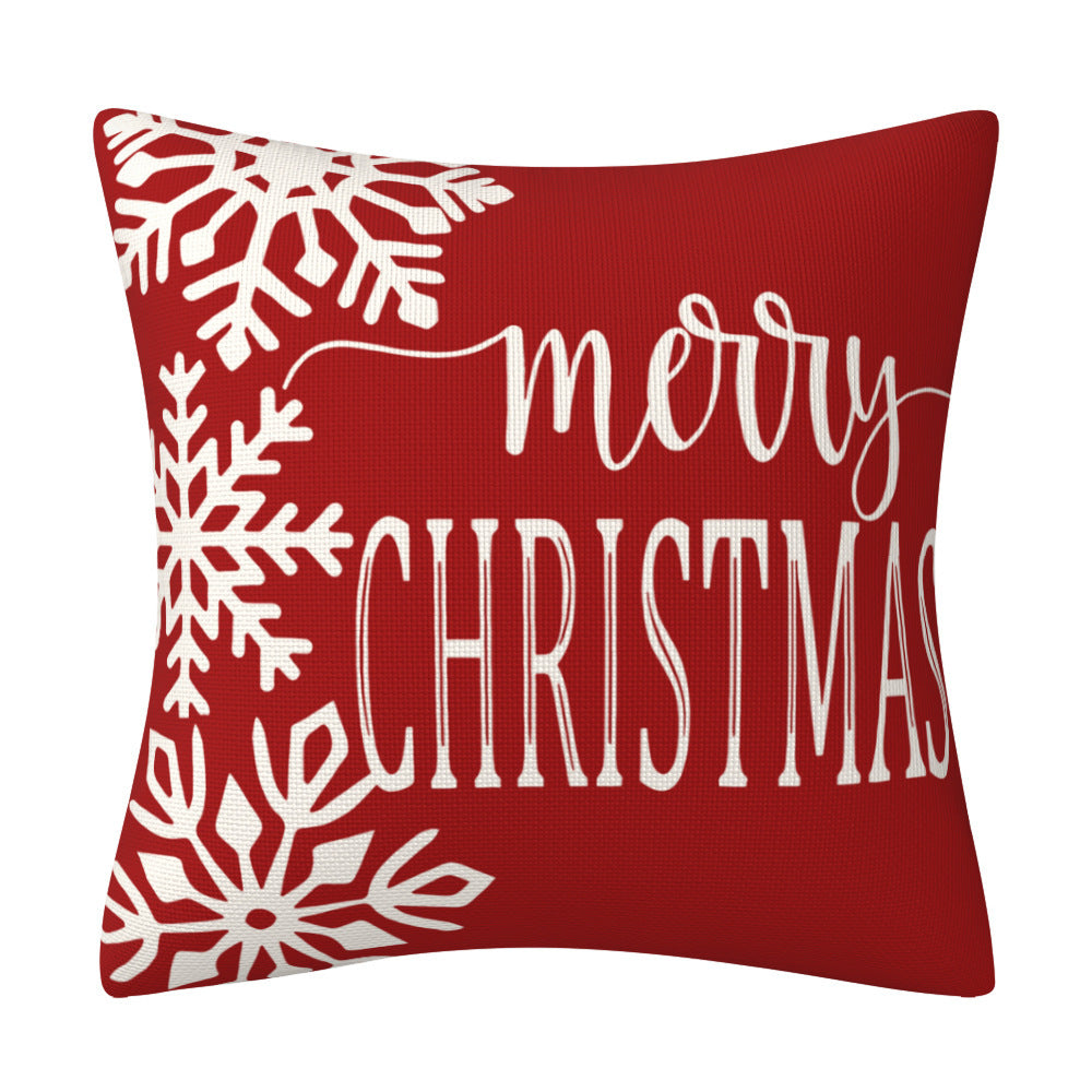 Funda de Cojín Decorativa de Muñeco de Nieve Navideño
