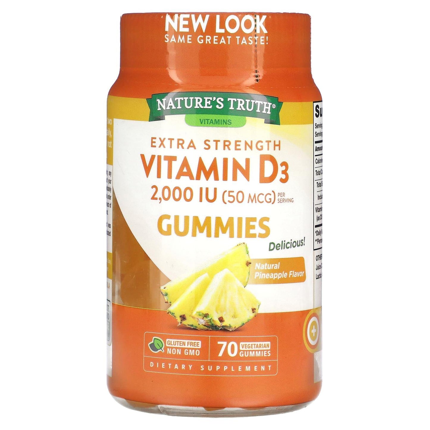 Gommes de vitamine D3 extra forte de Nature's Truth, 50 mcg, végétarien