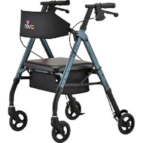 Nova Star 6 Wide Black Adjustable Rollator - 4 Color Choices