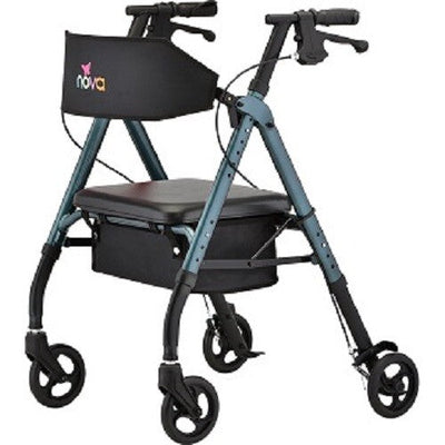 Rollator Nova Star 6 Large Noir Réglable - 4 Choix de Couleurs