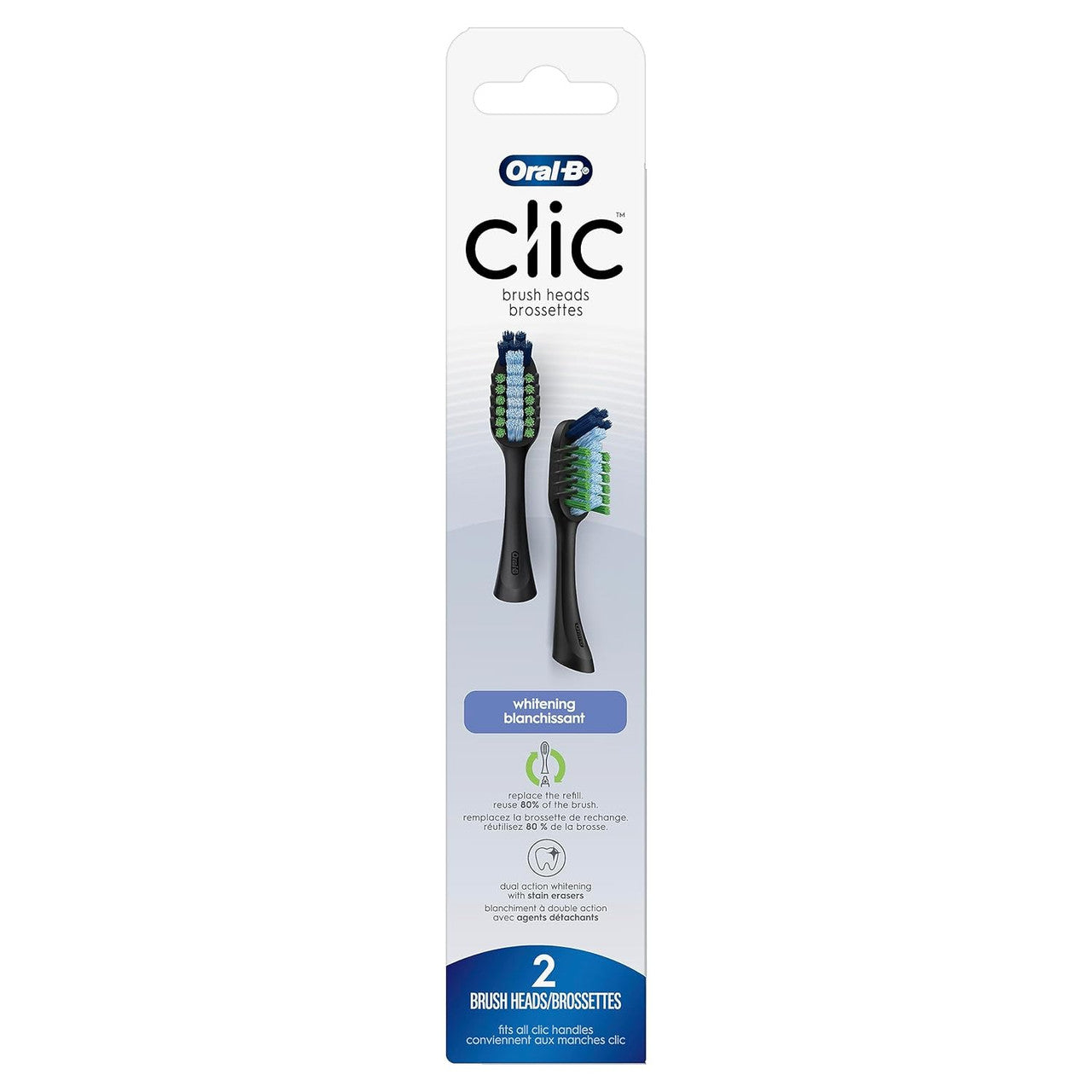 Oral-B Clic Whitening Toothbrush Replacement Heads - Black