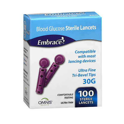 Embrace 30G Lancets - 100 Count Pack