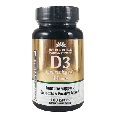Windmill Vitamin D-400 Tablets for Bone Health