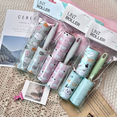 Cartoon pattern lint remover lint roller dust removal paper tearable clothing lint remover - Korvel