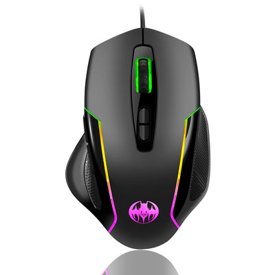 Wired optical gaming mouse with seven key macro light emitting breathing light - Korvel