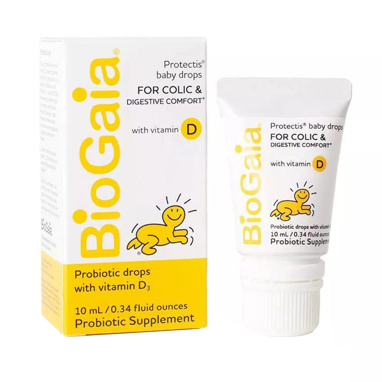 Gouttes Probiotiques BioGaia Protectis pour Bébé avec Vitamine D3 - 0,34 Fl Oz