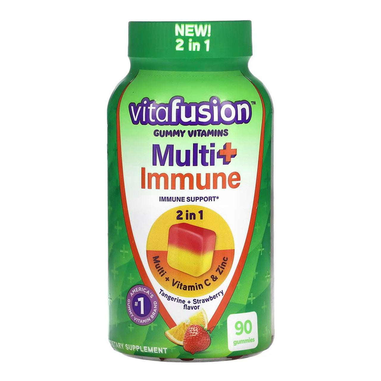 Vitafusion Multi+ Immune Gummy Vitamins - Tangerine & Strawberry, 90 Count