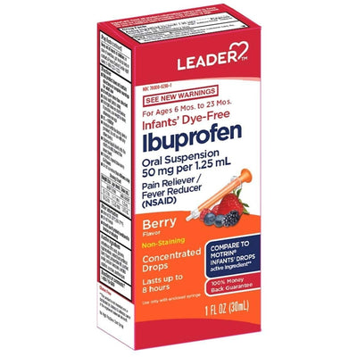 Leader™ Infants' Ibuprofen Concentrated Drops – Dye-Free Berry Flavor