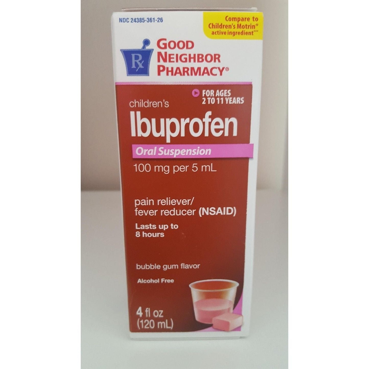 G.n.p. Ibuprofène Suspension Liquide Saveur Chewing-gum, 4 Oz