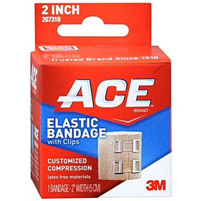 Bandage élastique ACE avec clips - 2 pouces