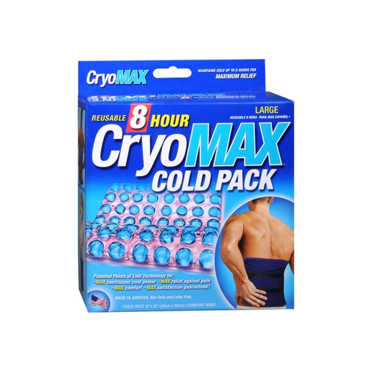 Cryo-Max® Grande Paquete Frío Reutilizable de 8 Horas – 12” x 12”