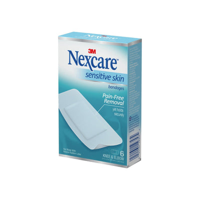 Bandages Nexcare pour peau sensible, taille genou et coude, 6 unités