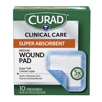 Tampon super absorbant Curad pour plaies, moyen - 4 x 4 pouces