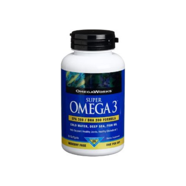 OmegaWorks Super 3 – Gélules Premium EPA & DHA (50 Comptes)