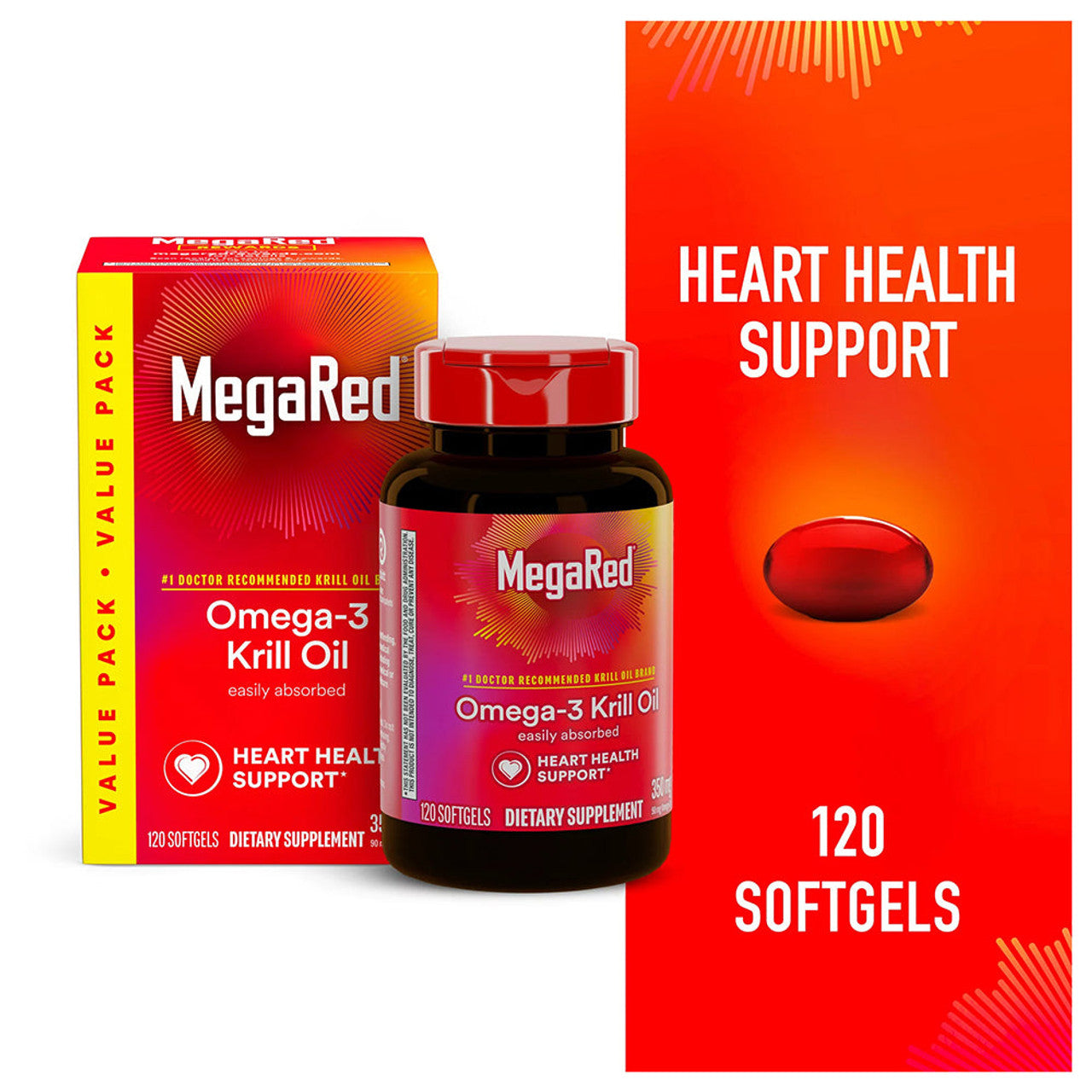 MegaRed® Aceite de Krill Omega-3 Superior – 350 mg Cápsulas Blandas