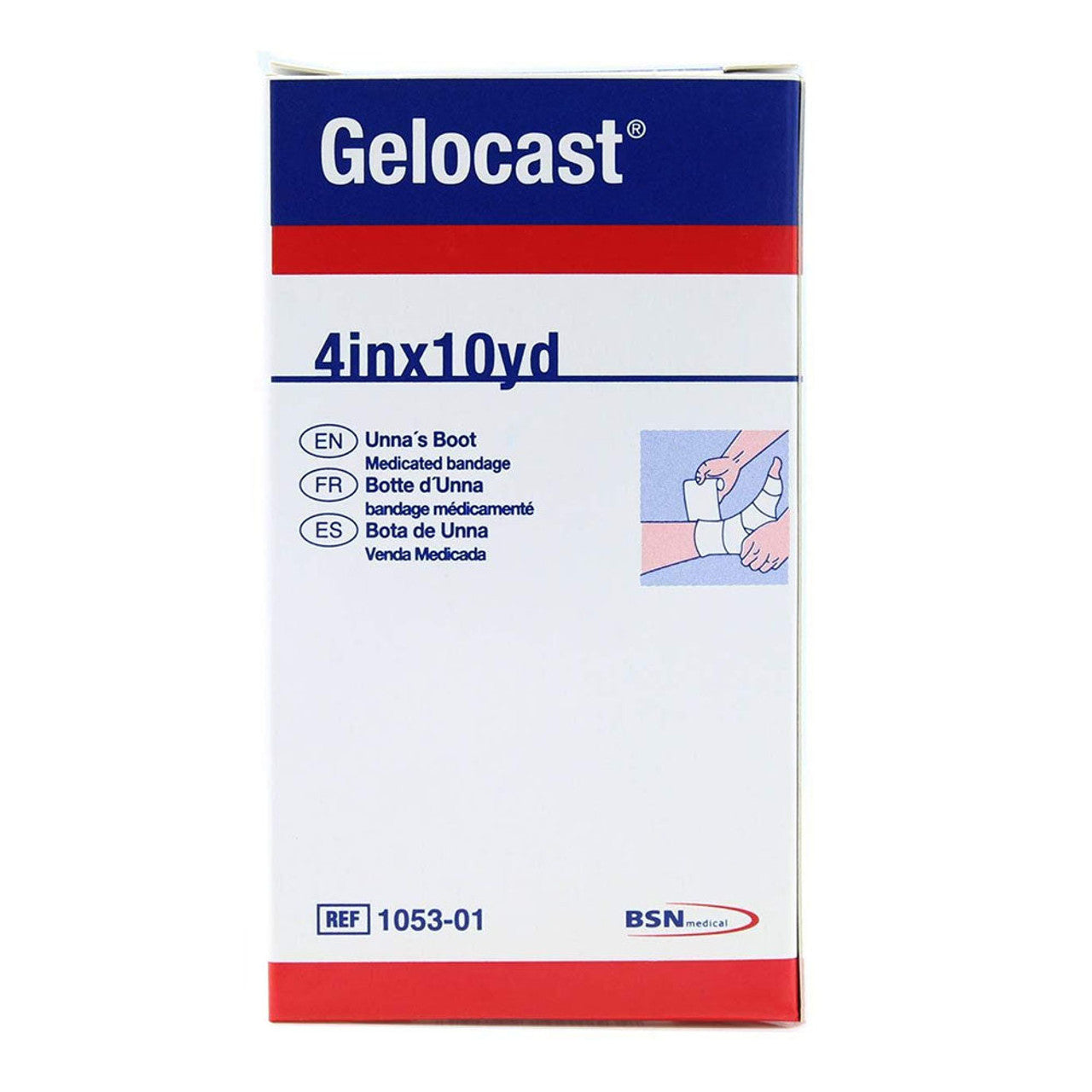 Bandage Gelocast Unna avec Calamine - 4" x 10 Yds