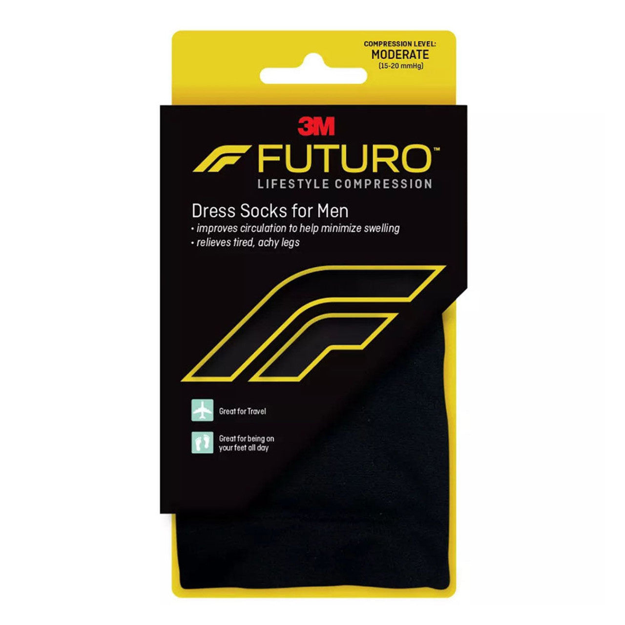 Futuro Revitalizing Dress Socks for Men - Black, Large