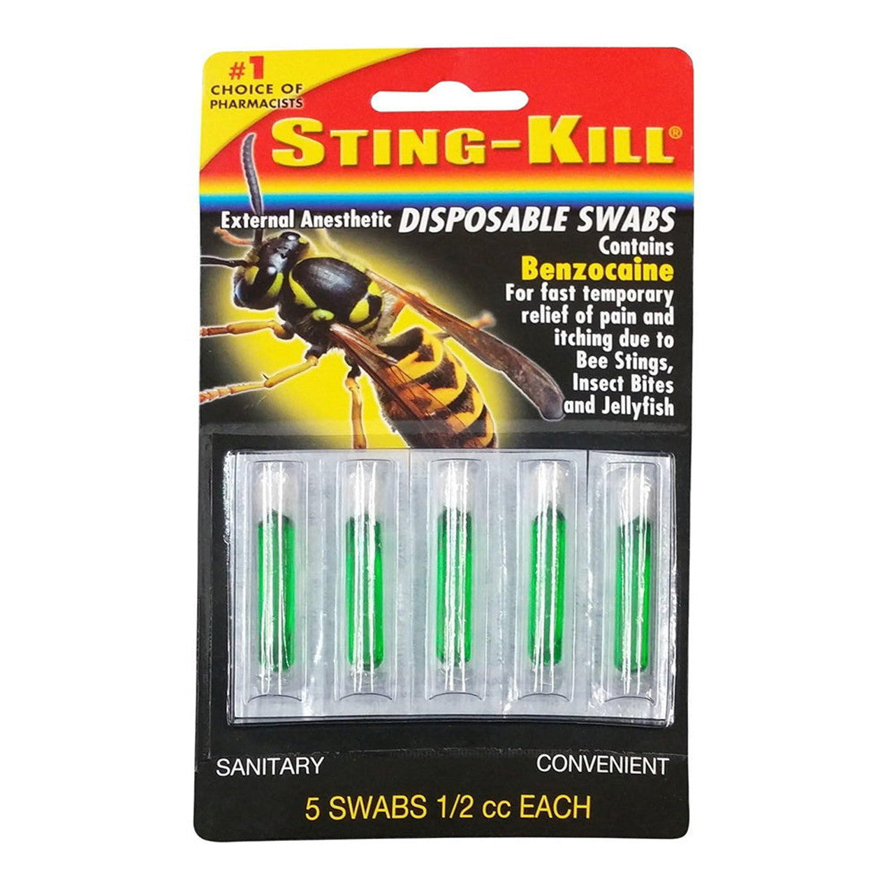 Sting-Kill Maximum Strength Anesthetic Swabs - 5 Count