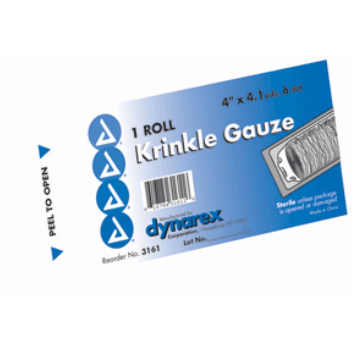 Rollos de Gasa Estériles Krinkle Dynarex - 4.5" x 4.1 Yardas - 6 Capas