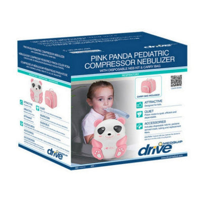 Drive Medical Panda Pediatric Nebulizer - Pink with Disposable Neb Kit
