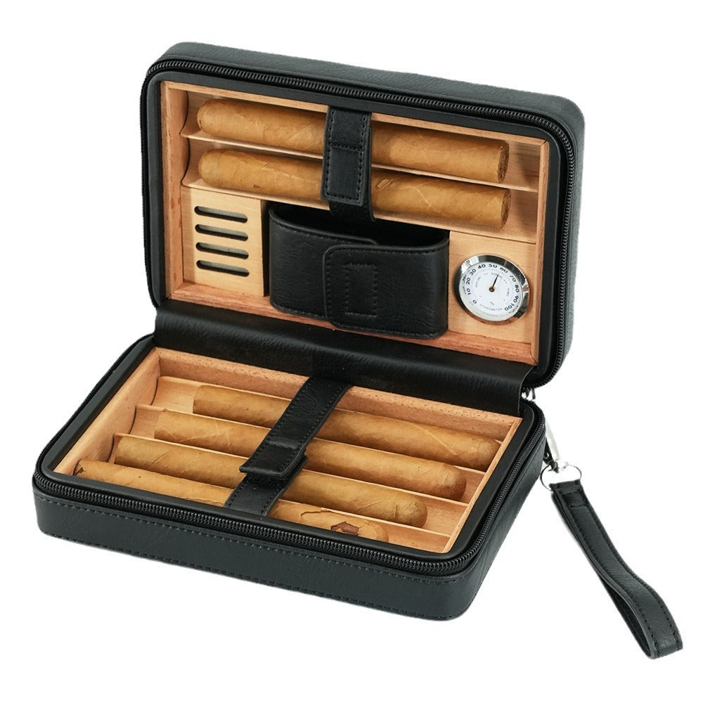 Cedar Wood Cigar Box Zipper Pack - 6-Piece Set