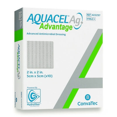 Premium Aquacel Advantage Silver Dressing - 2x2 Inch, Box of 10