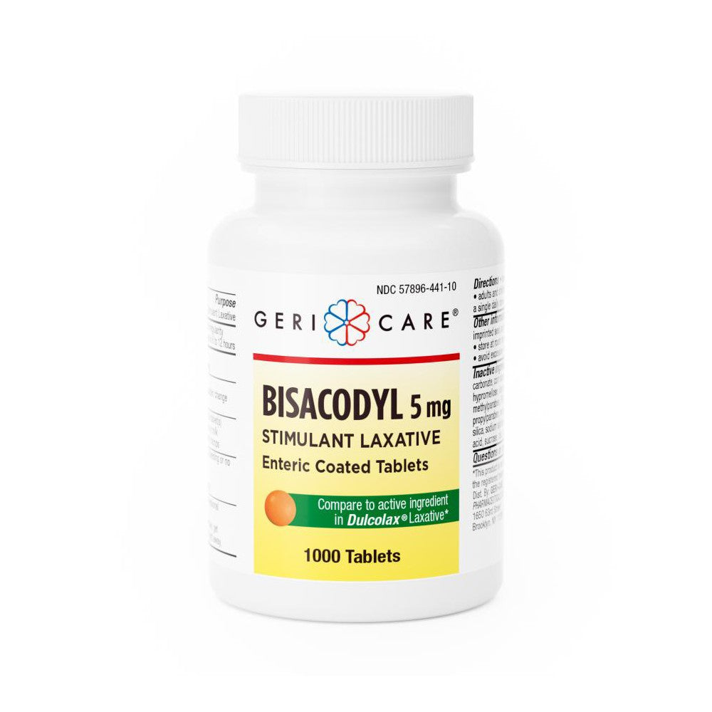 GeriCare Bisacodyl 5mg Comprimés Laxatifs - 1000 Comprimés