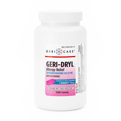 Tabletas para el Alivio de Alergias Geri-Care McKesson - 25 Mg, 1000 Contenido