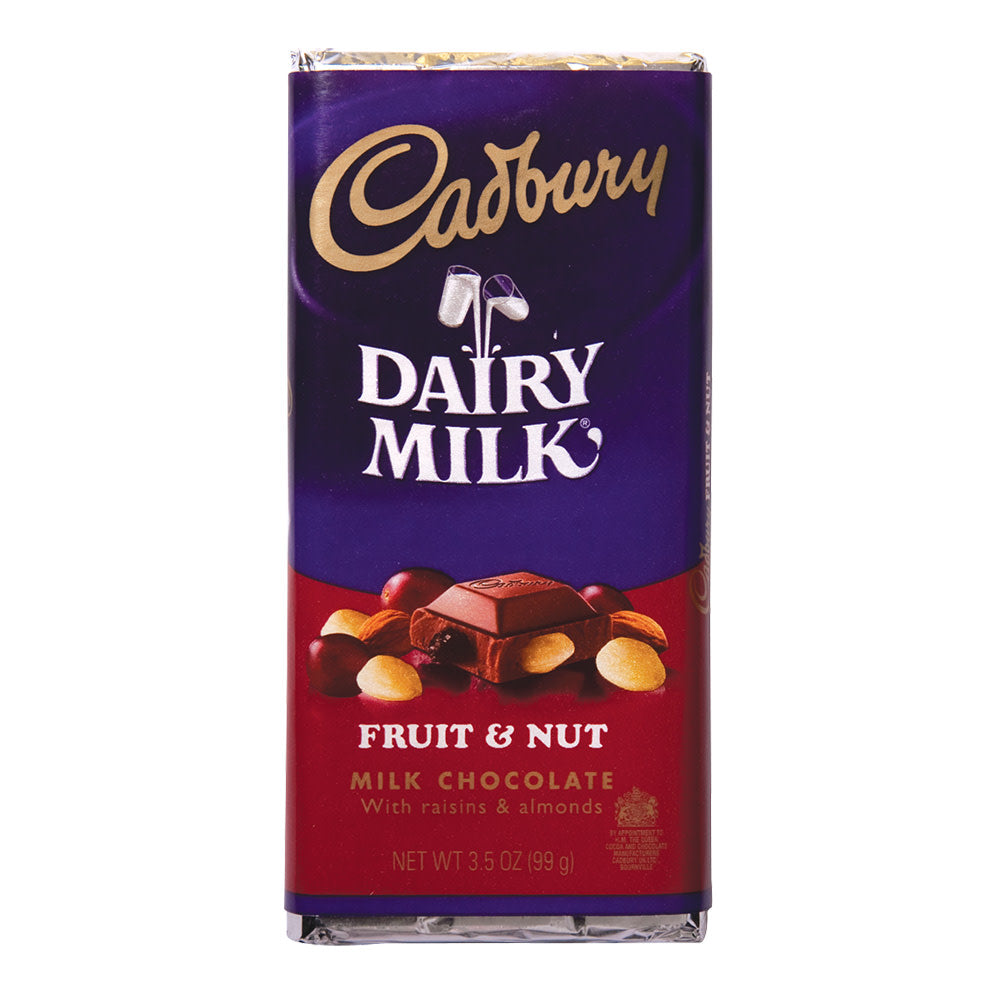 Cadbury Fruit and Nut Milk Chocolate Bar - 3.5 Oz