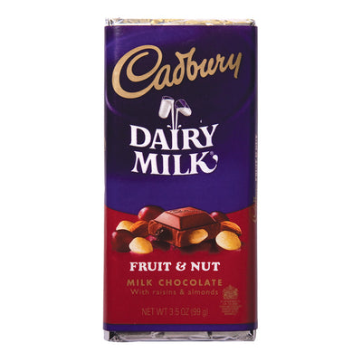 Cadbury Fruit and Nut Milk Chocolate Bar - 3.5 Oz