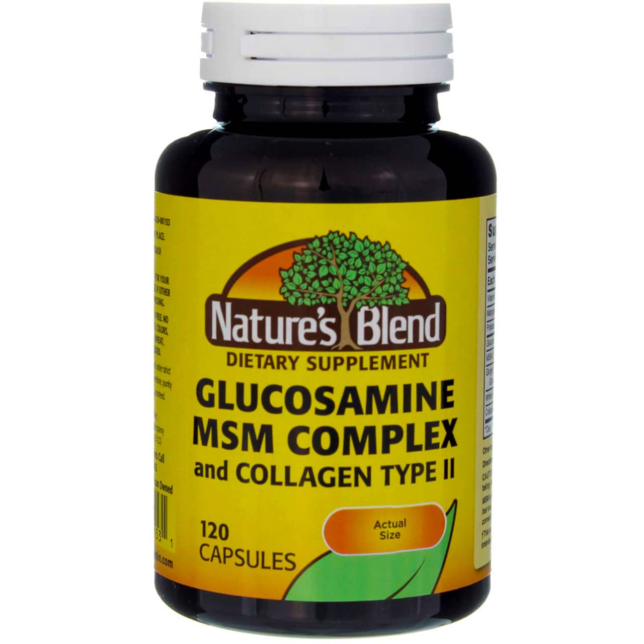 Cápsulas de Glucosamina MSM y Colágeno Tipo II de Nature's Blend - 120 Ct