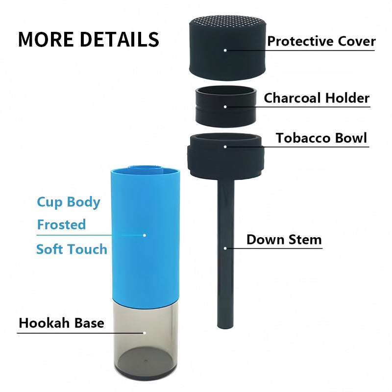 Portable smoking pipes, ceramic dry-burning hookah bowls, glass bowls, tobacco pipes, travel shisha pipe accessories - Korvel