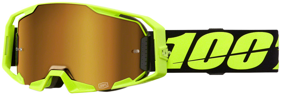 Lunettes 100% ARmatic - Noir/Miroir Jaune Néon Lentille Or Vraie