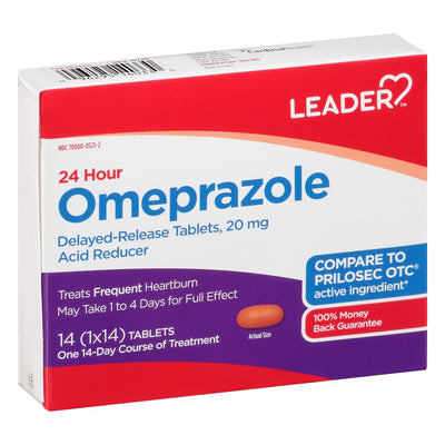 Leader 24 Hour Acid Reducer 20 Mg Delayed-Release Tablets - 14 Ct