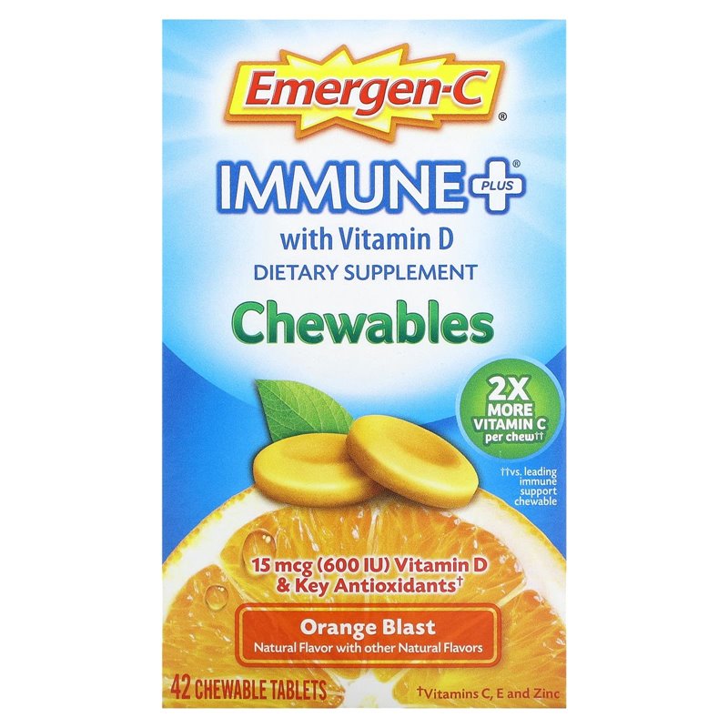 Emergen-C Immune Support Chewable Tablets - Orange Blast, 42ct