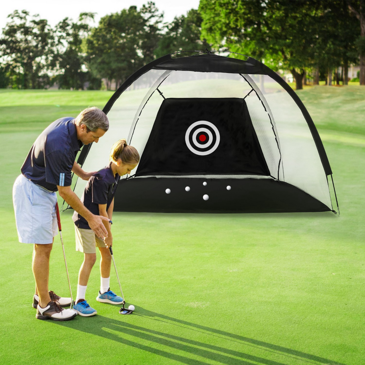 Red de Entrenamiento de Golf con Tela de Objetivo y Bolsa de Transporte