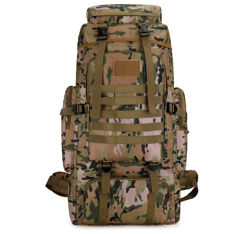 Canvas Large Capacity Backpack Travel Bag Men's Backpack Outdoor Sports Mountaineering Bag Hiking Retro Military Bag - Korvel
