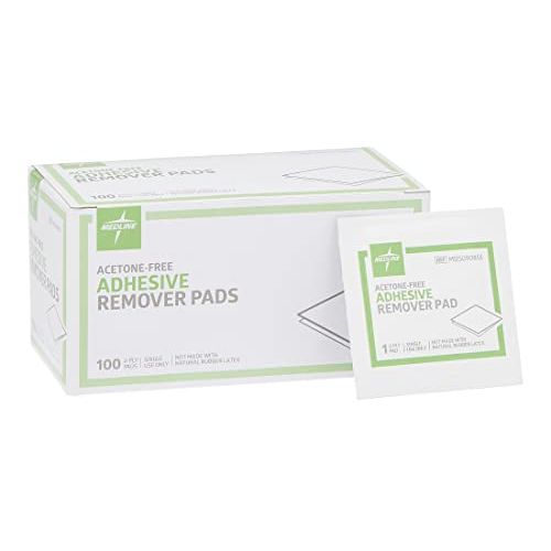 Medline Adhesive Remover Pads - Acetone-Free, 2-Ply, 100 Count